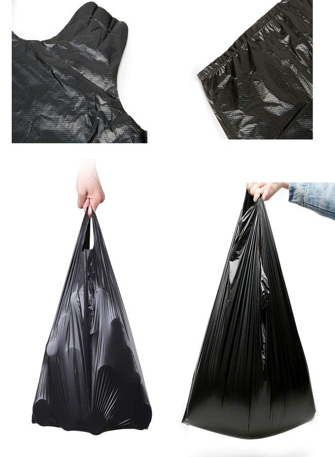 YYaaloa 100 pcs Black Trash Bags with Handles - 14x22 Super Thick 1.8mil Plastic Rubbish Bags for Office, Picnic, Kitchen, Bulk Use - Image 3